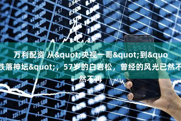 万利配资 从"央视一哥"到"跌落神坛"，57岁的白岩松，曾经的风光已然不再