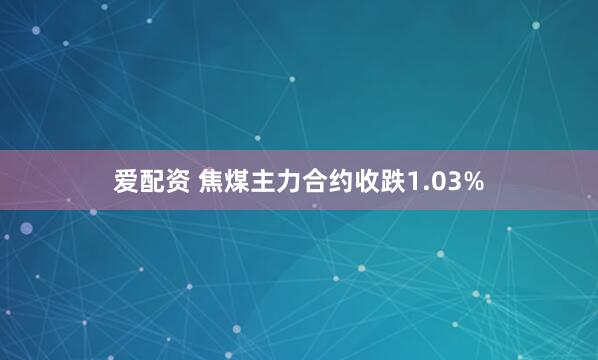 爱配资 焦煤主力合约收跌1.03%